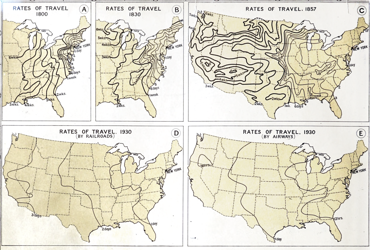An example of an Isochrone map